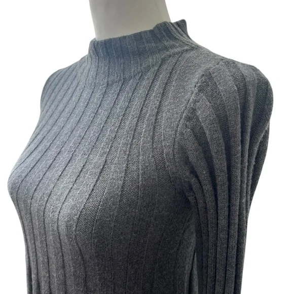 Rosie Neim Gray Ribbed Knit Women's Top Size XS (#2058) - Picture 4 of 6